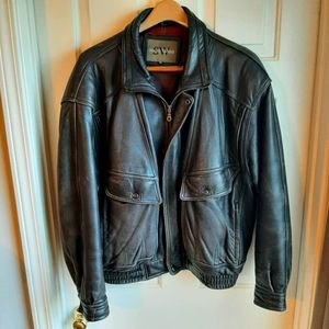Genuine full grain leather bomber style jacket